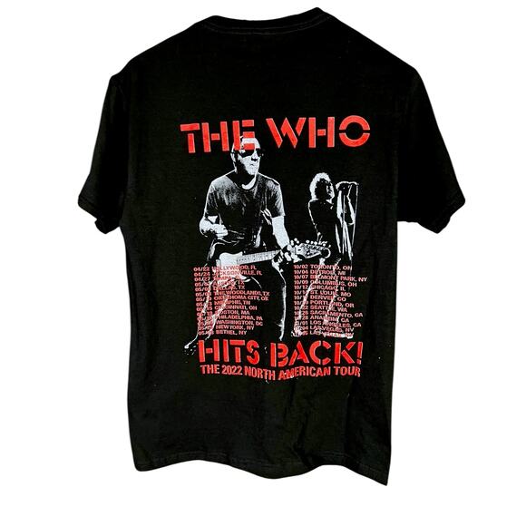 Men's The Who Hits Back 2022 North American Tour Black T-Shirt - Size Small - Picture 3 of 3